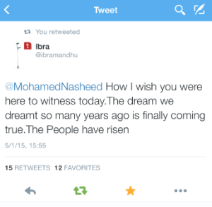 Ibra's tweet when the protests began on 1.5.15. Moving!